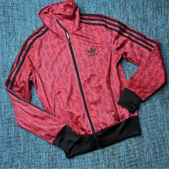 Adidas Originals Firebird Track Jacket in Red Snake Print - Picture 2 of 8